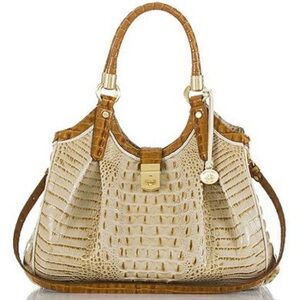 Brahmin Elegant Cream and Tan Handbag